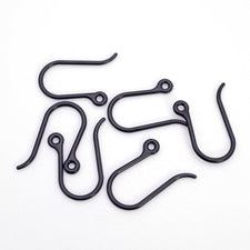 black plastic earring hooks with loop