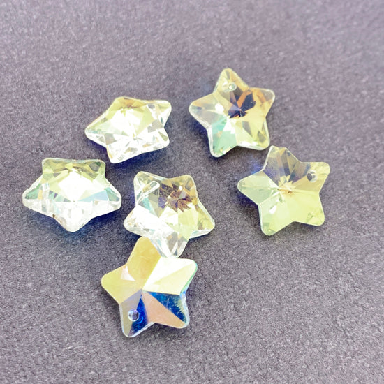 Star shaped jewerly charms that are clear with AB coating