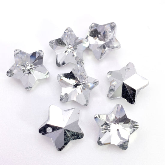silver and clear colour star shaped jewerly charms