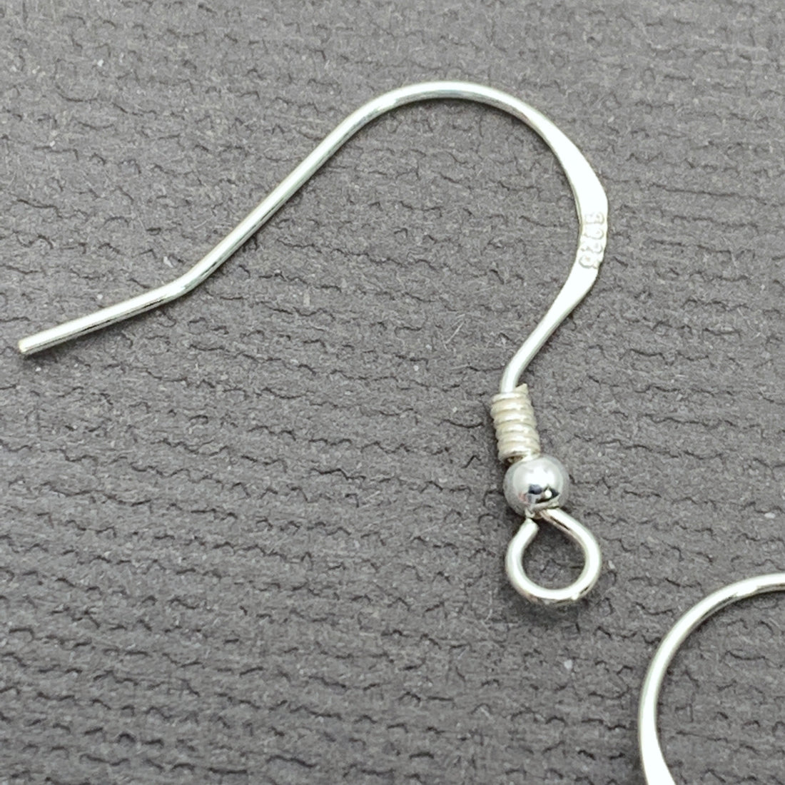 925 Sterling Silver Earring Hooks, Light Silver Colour 19mm - 4
