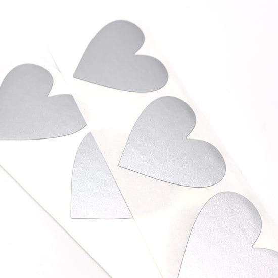 heart shaped silver stickers