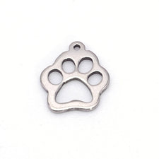 silver colour paw shaped jewerly charms