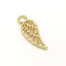 gold colour wing shaped jewelry charms