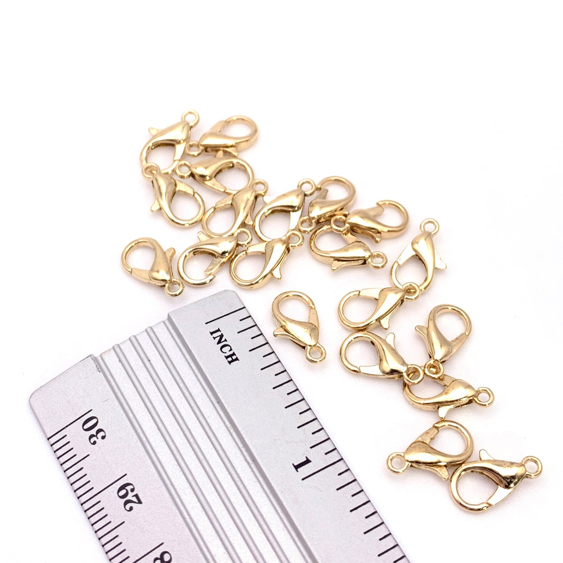 12x7mm Lobster Claw Clasp Findings, Golden Colour - 20 Pack – Easy