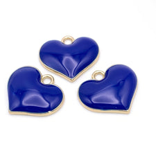 blue and gold heart shaped jewelry pendants