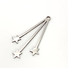 silver colour shooting star charms