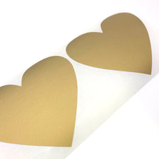 large heart shaped gold colour scratch off stickers