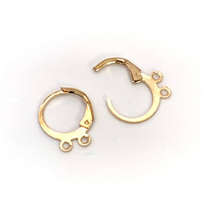 gold earring hoops with 2 loops for jewelry making