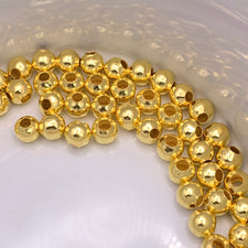 gold round jewelry beads