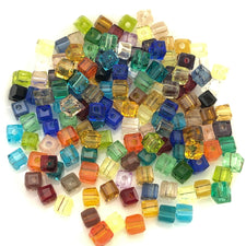 mixed coloured square jewerly beads