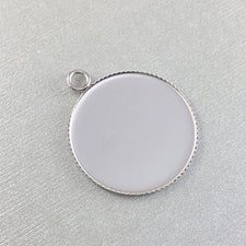round silver cabochon settings