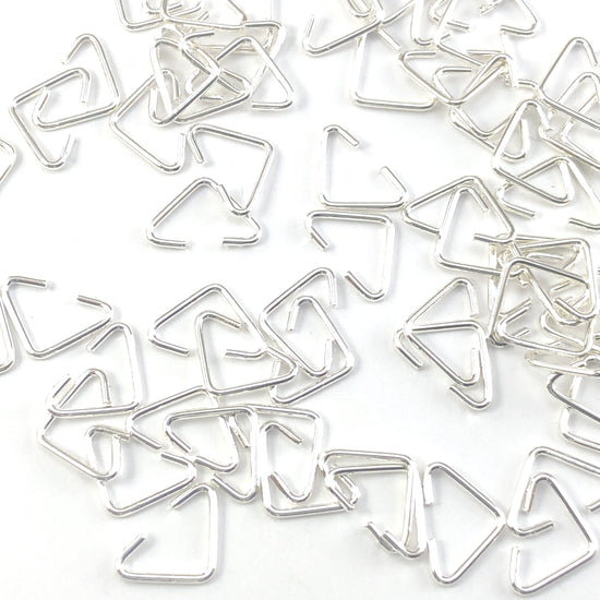 Silver triangle shaped jump rings