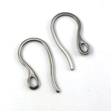 Stainless Steel Earring Hooks, Stainless Steel Colour 21mm - 10 Pack
