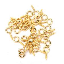 Gold Colour Eye Screw Bails 10x5mm - 100 pack