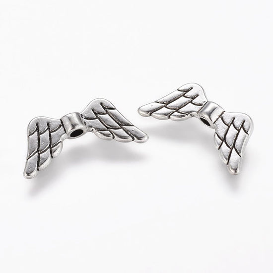 antique silver wing shaped jewelry beads
